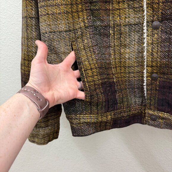 Levis Plaid Type III Sherpa Lined Trucker Snap Button Jacket Mens size Large - Picture 6 of 9
